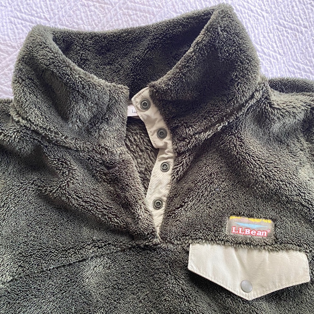 Women’s LL Bean Quarter Snap High Pile Fleece Pullover